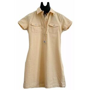 CK JEANS Sz 7 Polo Shirt Dress Deco Pearl Buttons